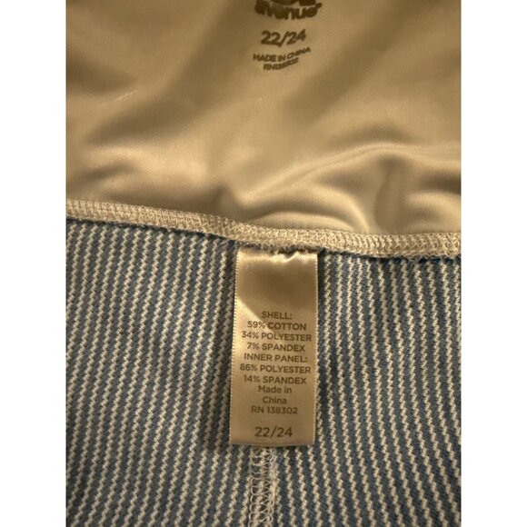 Blue & White Striped Aventura Womens Wide-Leg Pull-On Pants Size 22/24 Cotton/Po - Picture 6 of 6